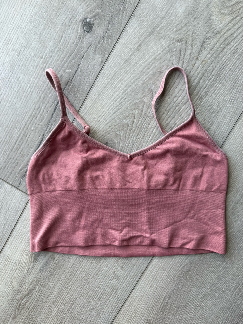Forever 21 Dusty Rose Ribbed Bandeau Bralette